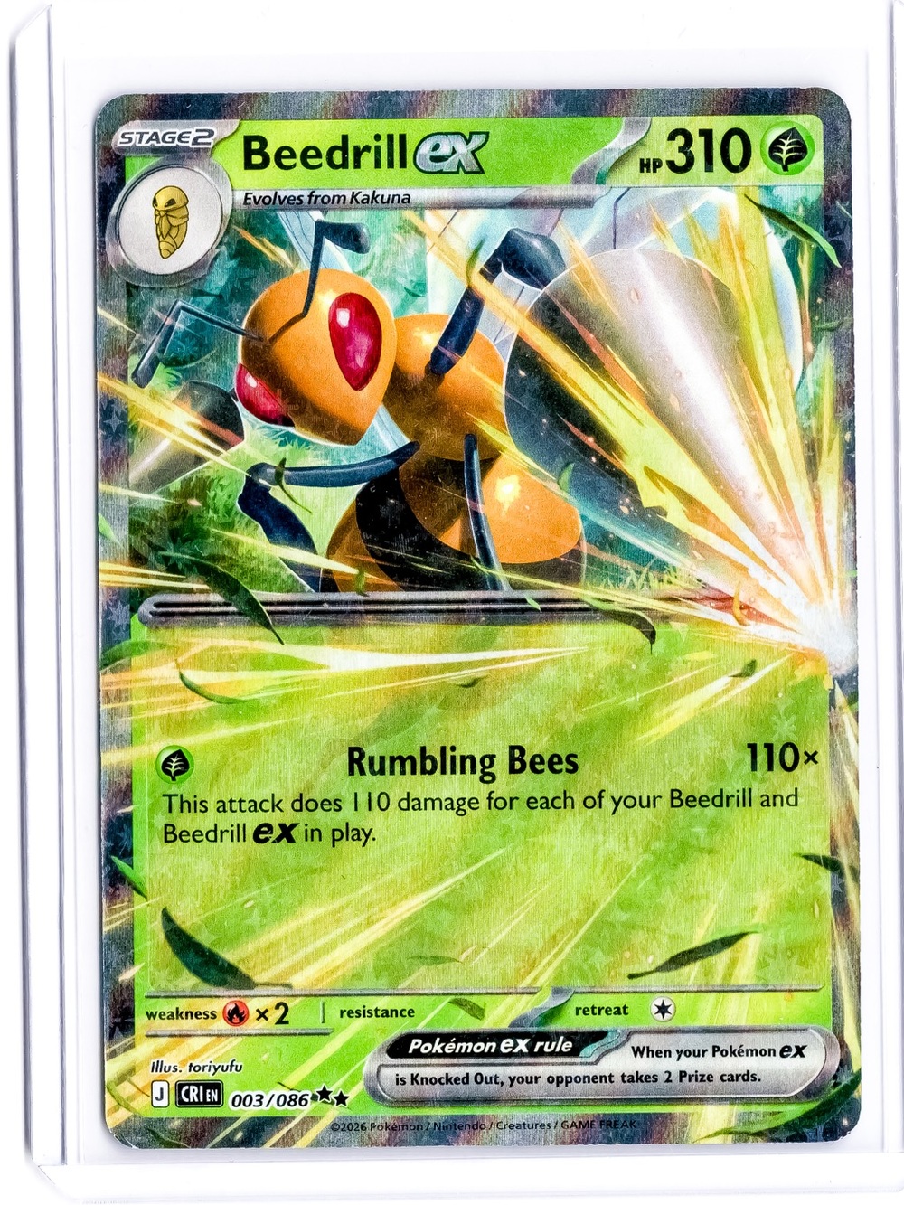 Beedrill 003/086 EX Chaos Rising NM Pokemon Trading Card